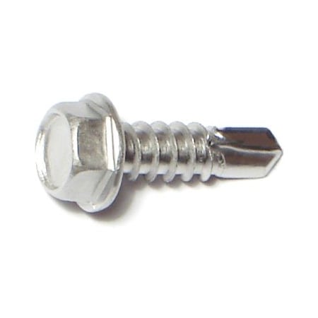 Midwest Fastener Self-Drilling Screw, #12 x 3/4 in, Plain Stainless Steel Flange Hex Head External Hex Drive, 50 PK 53627